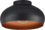 EGLO Plafondlamp MOGANO 2 Plafondlamp in zwart en koper van staal excl. E27 1X40W (1 stuk) - Thumbnail 1