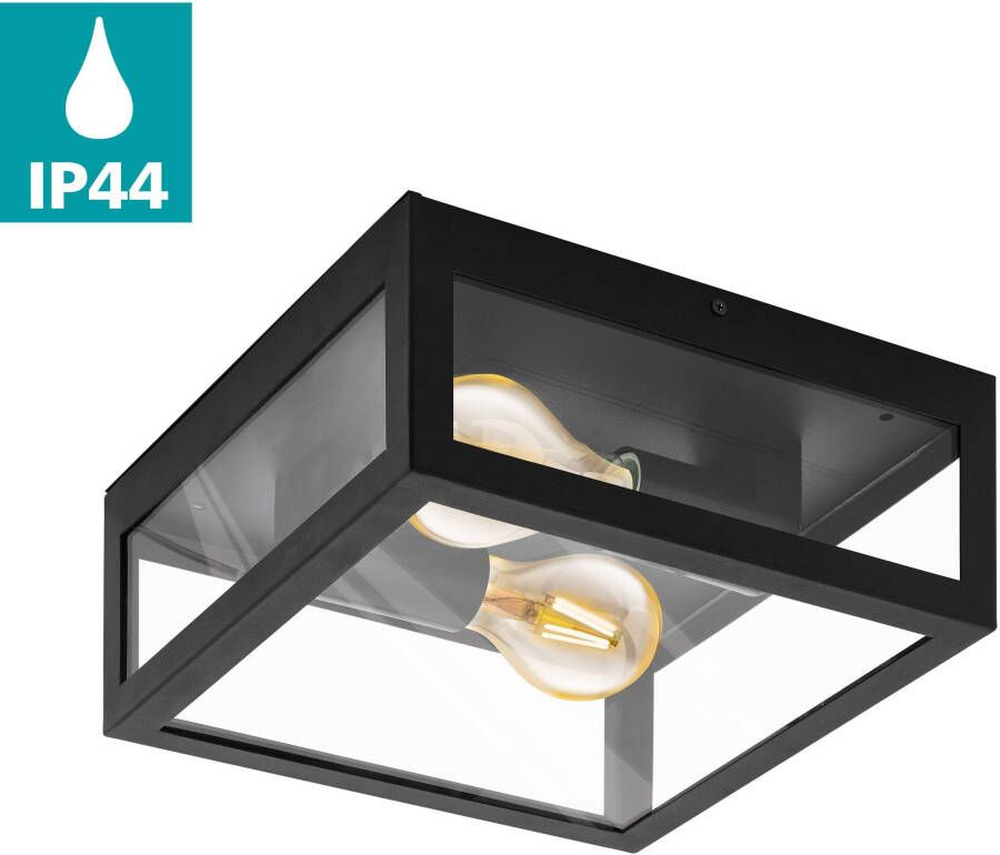 EGLO Plafondlamp voor buiten ALAMONTE 1 Wandlamp buiten L29 x H29 x B13 cm rustiek E27 IP44 max. 60W - Foto 6