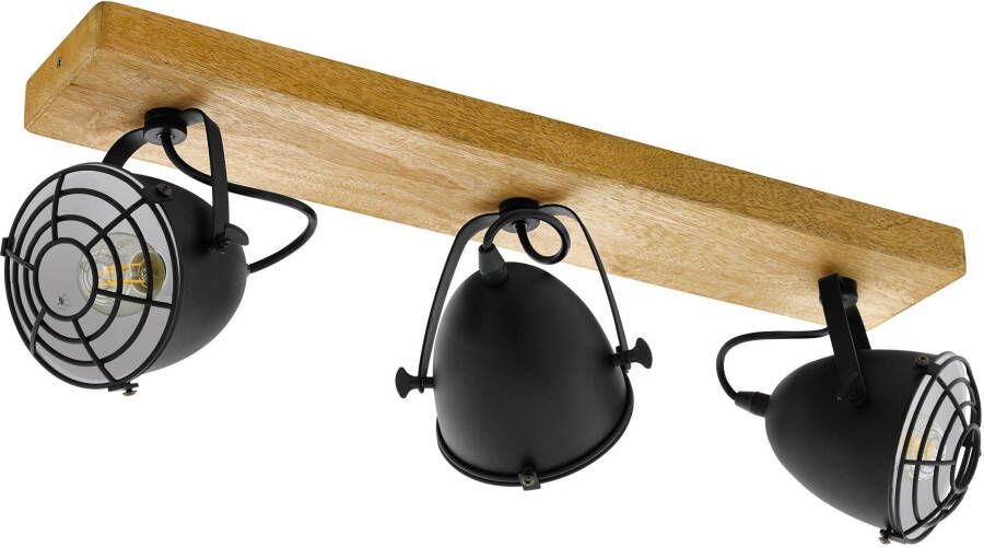 EGLO  Gatebeck - wand plafondlamp - 3-lichts - E14 - hout zwart