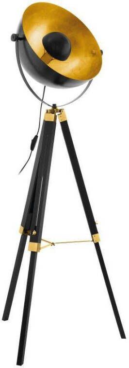 EGLO Staande lamp COVALEDA Staande lamp hout en staal E27 IP20 industrieel lamp (1 stuk)