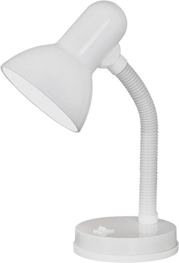 EGLO Tafellamp Basic wit ø12 5 x h30 cm tuimelschakelaar draaibaar flexibele hals