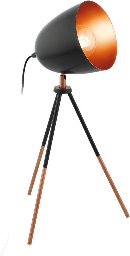 EGLO Tafellamp CHESTER Vintage tafellamp nacht kastlamp fitting: E27 incl. schakelaar