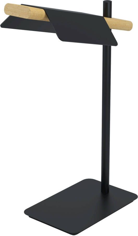 EGLO Tafellamp ERMUA Tafellamp in zwart en bruin van staal hout 4 5W warmwit (1 stuk)