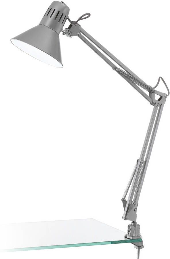 EGLO Tafellamp FIRMO klemlamp excl. lamp E27 met schroefklem Klemspot leeslamp schakelaar draaibare kop hoogte: 73cm