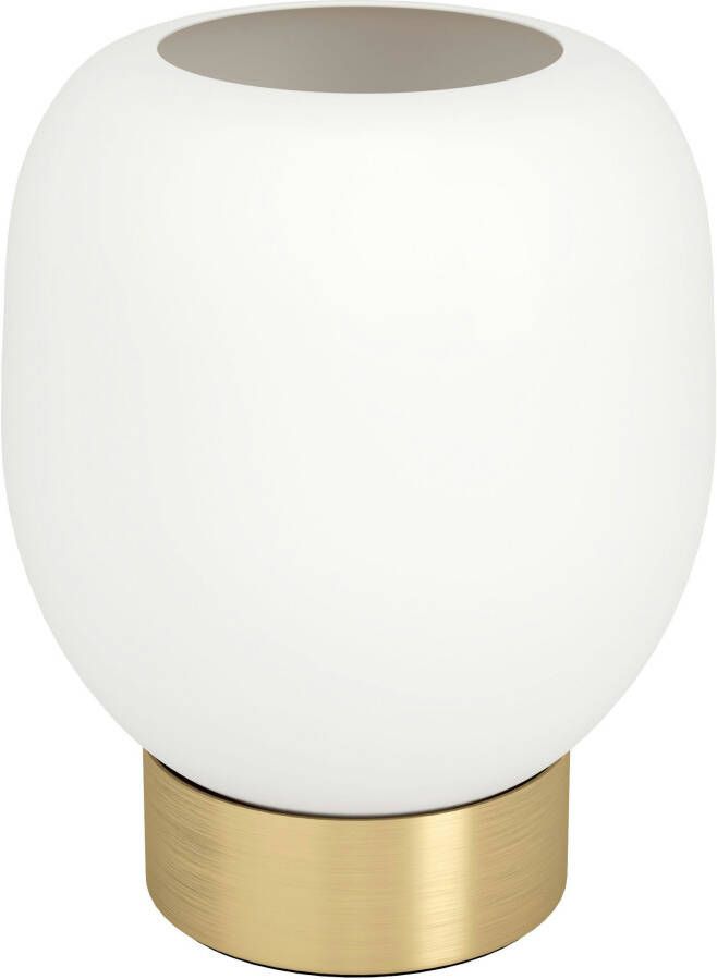 EGLO Tafellamp MANZANARES Tafellamp staal en glas E27 nachtkastlamp lamp (1 stuk)