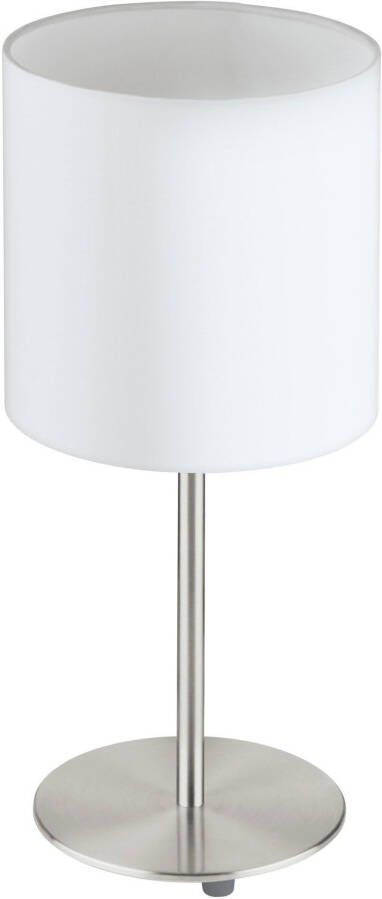 Eglo Pasteri Tafellamp 1 Lichts Ø180mm. Nikkel-Mat Wit