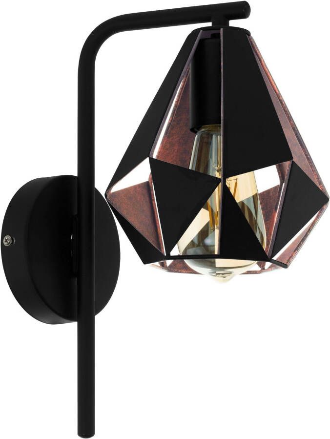 EGLO CARLTON 4 Wandlamp E27 16 cm Zwart;Koper