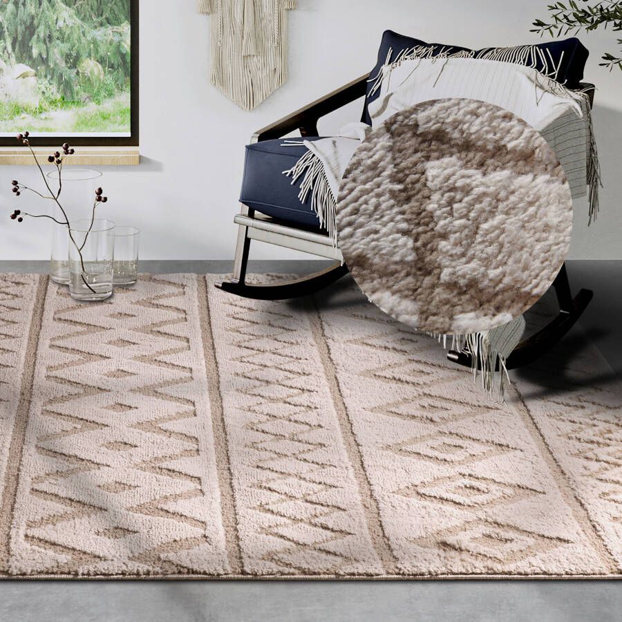 ELLE DECORATION Design-vloerkleed Itinerance Hoogpolig shaggy loper zacht langpolig modern hoog-laag effect