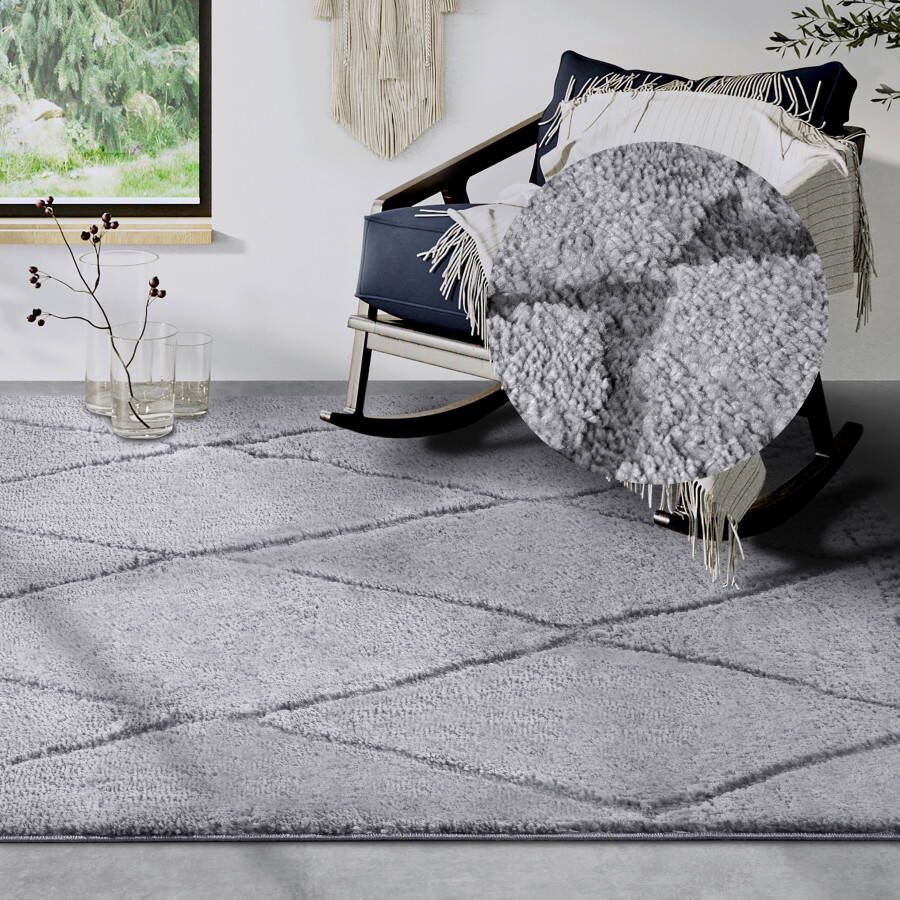 ELLE DECORATION Design-vloerkleed Perrotin Loper shaggy pluizig zacht hoogpolig modern hoog-laag effect