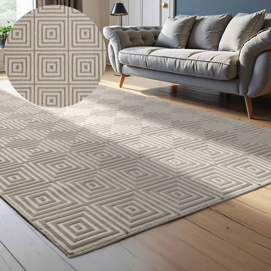 ELLE DECORATION Design-vloerkleed Tourmaline Woonkamer slaapkamer loper hoog-laag effect gang glans