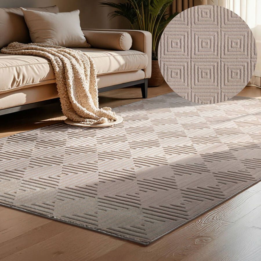 ELLE DECORATION Design-vloerkleed Tourmaline Woonkamer slaapkamer loper hoog-laag effect gang glans