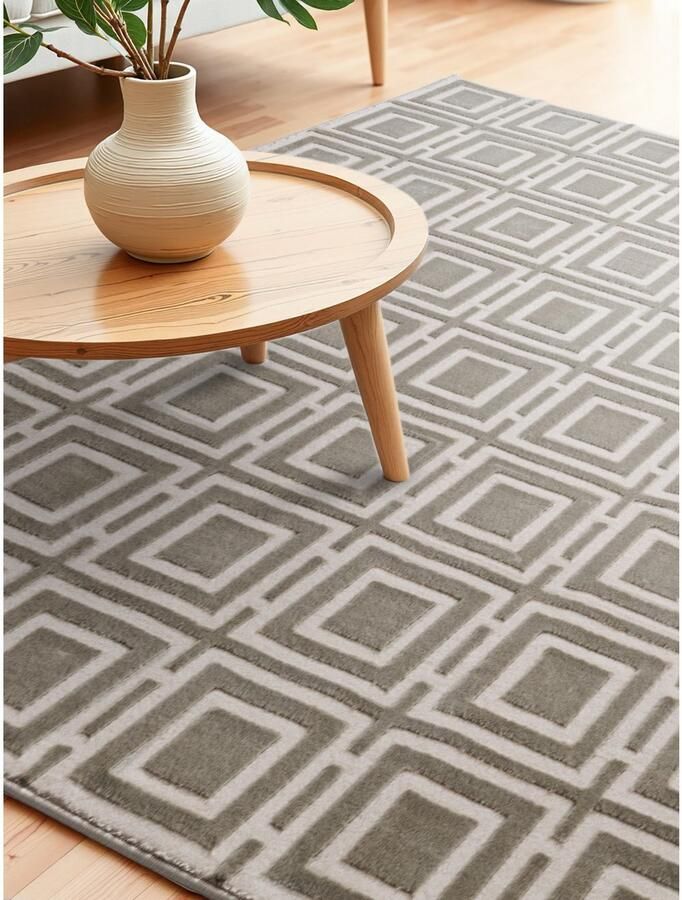 ELLE DECORATION Design-vloerkleed Howlite Woonkamer slaapkamer loper hoog-laag effect gang glans