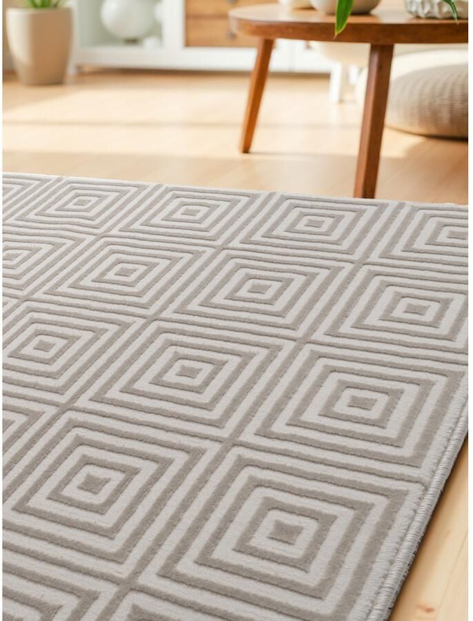 ELLE DECORATION Design-vloerkleed Tourmaline Woonkamer slaapkamer loper hoog-laag effect gang glans