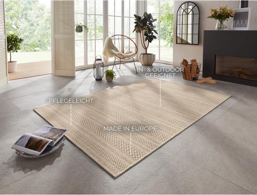 ELLE DECORATION Vloerkleed Arras In- & outdoor weerbestendig balkon tuin woonkamer sisal look