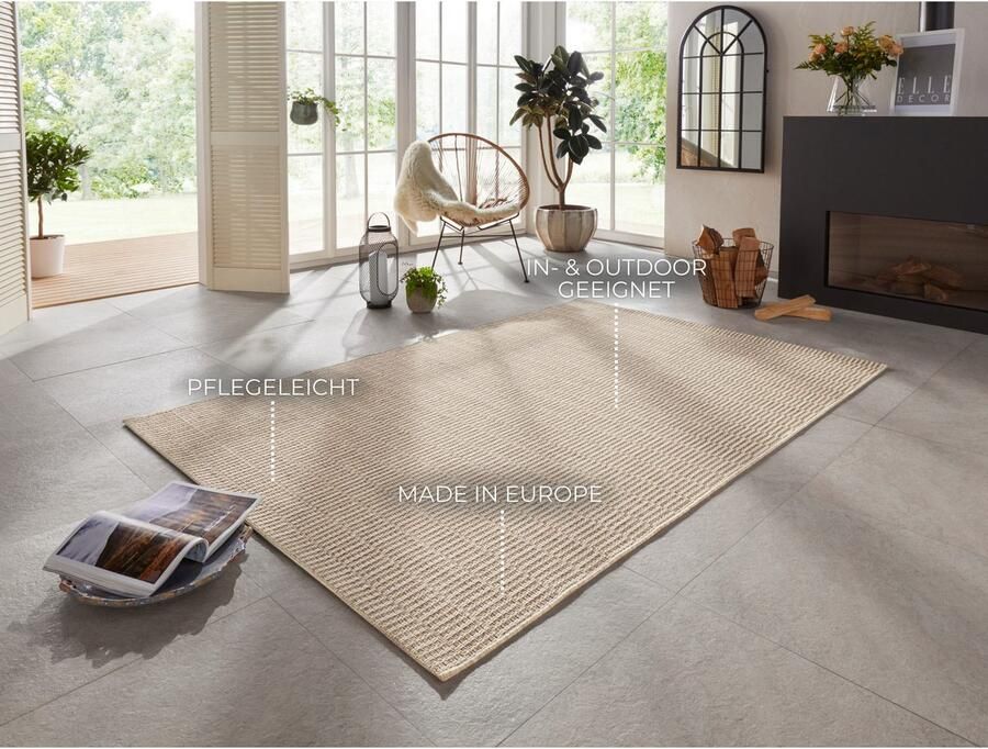 ELLE DECORATION Vloerkleed Dreux Geschikt voor binnen en buiten weerbestendig balkon tuin woonkamer waterbestendig