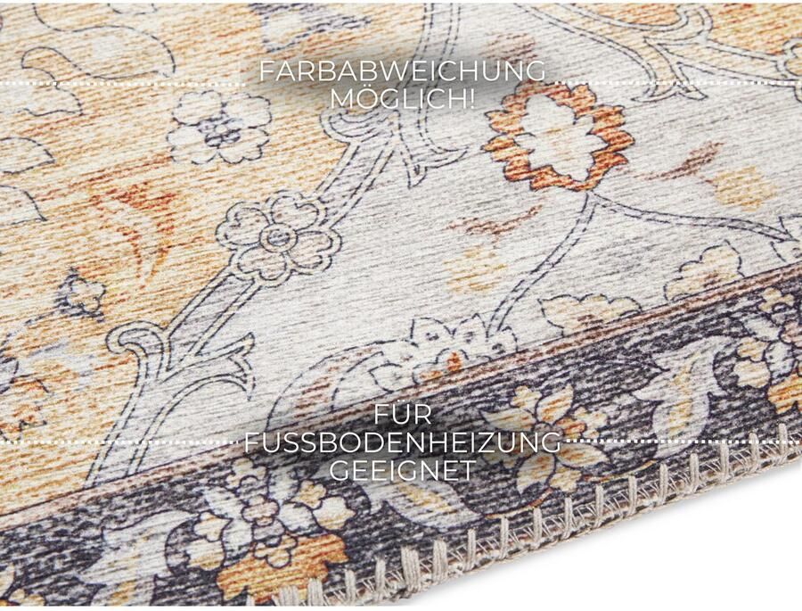 ELLE DECORATION Vloerkleed Kasjmier Ghom Oosters loper kortpolig vintage woonkamer slaapkamer