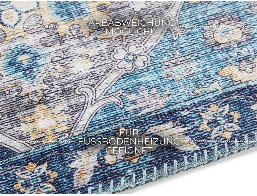 ELLE DECORATION Vloerkleed Kasjmier Ghom Oosters loper kortpolig vintage woonkamer slaapkamer