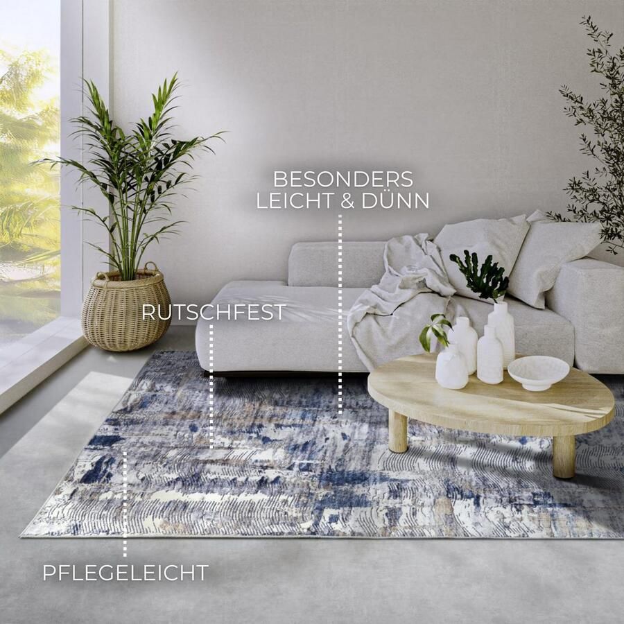 ELLE DECORATION Vloerkleed Malard Kortpolig antislip vintage modern woonkamer gang