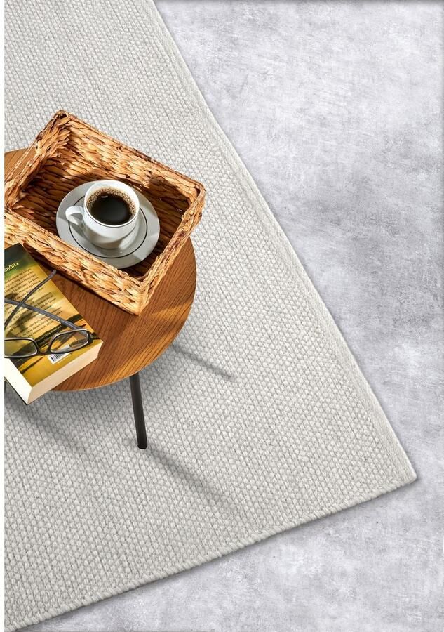 ELLE DECORATION Wollen kleed Pradesh Handgeweven wol natuur loper woonkamer slaapkamer Scandi