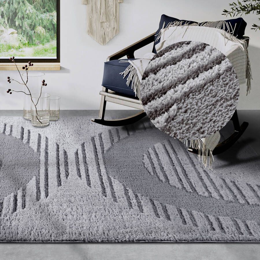 ELLE DECORATION Design-vloerkleed Bartoux Hoogpolig shaggy loper zacht langpolig modern hoog-laag effect