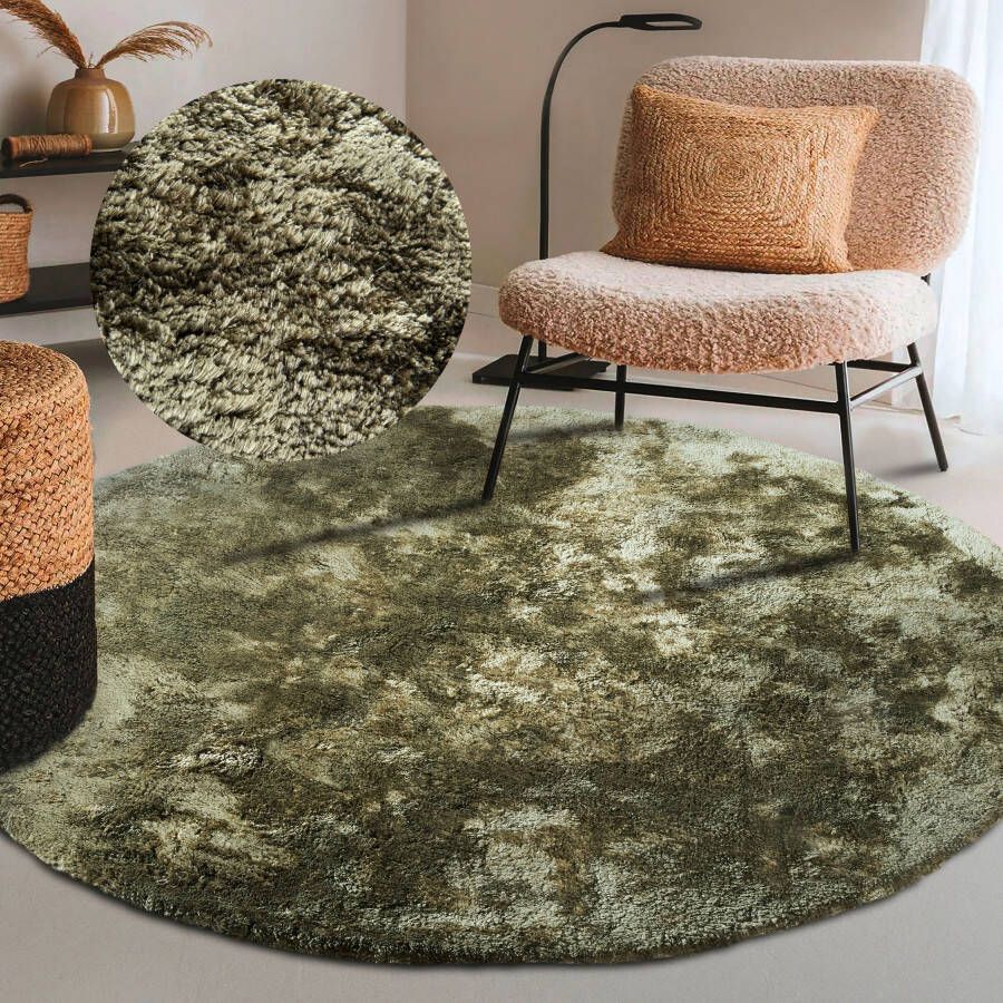 ELLE DECORATION Hoogpolig vloerkleed Calida Lange pool shaggy effen pluizig zacht glanzend modern effen