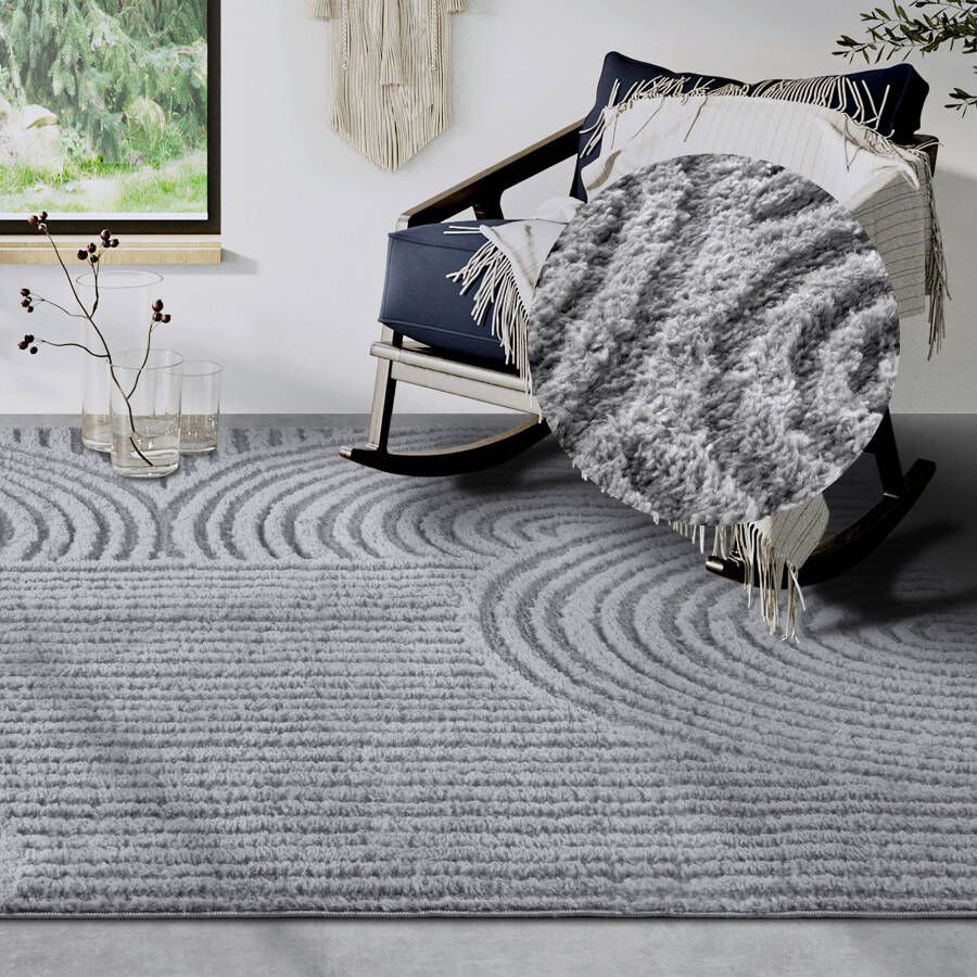 ELLE DECORATION Design-vloerkleed Chappe Shaggy loper pluizig zacht hoogpolig modern hoog-laag effect