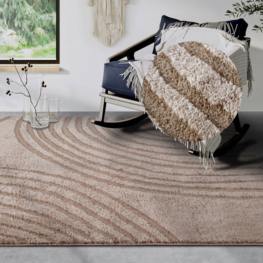ELLE DECORATION Design-vloerkleed Pigment Hoogpolig shaggy loper zacht langpolig modern hoog-laag effect