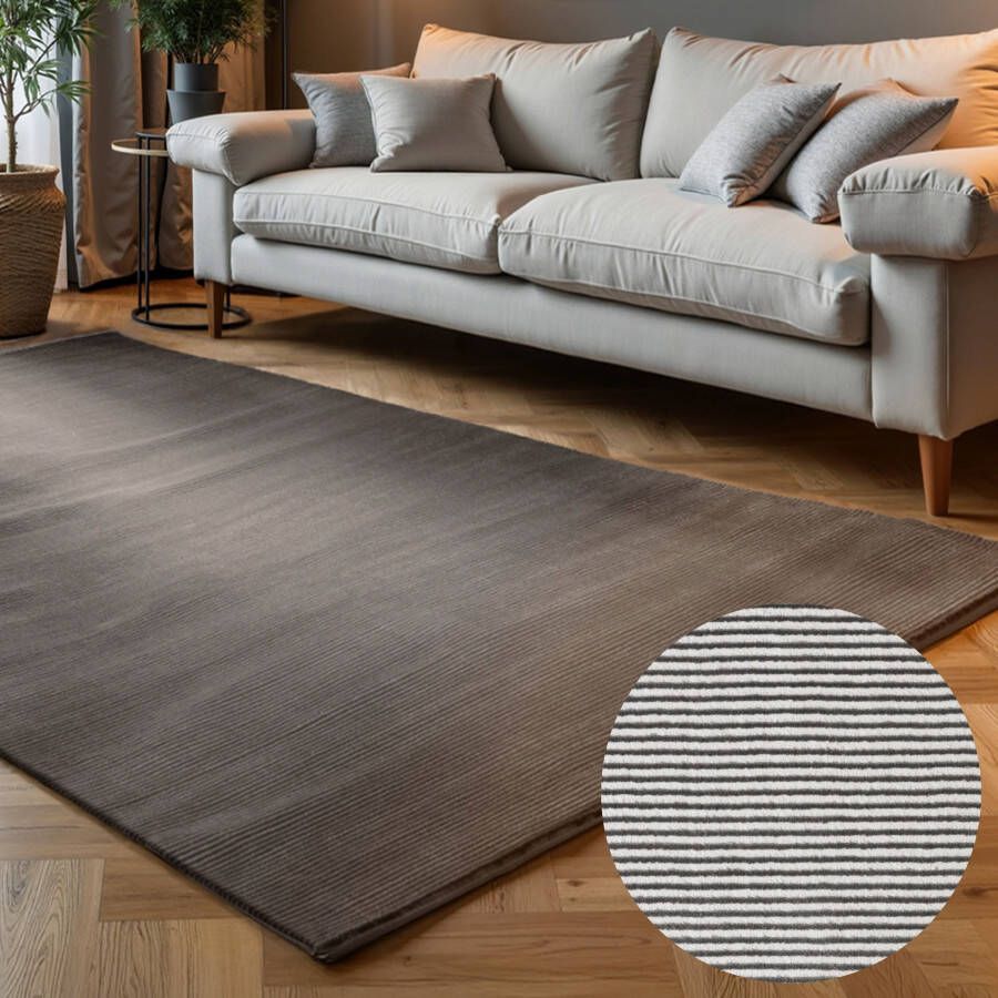 ELLE DECORATION Vloerkleed Dolomite Woonkamer slaapkamer loper hoog-laag effect gang glans