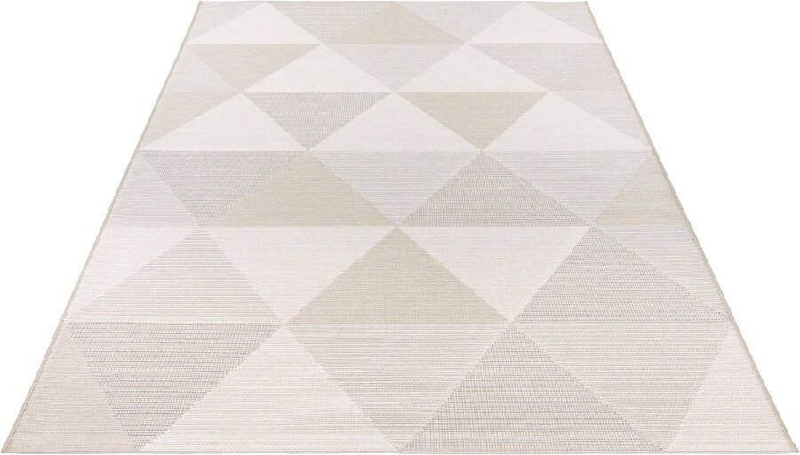 ELLE DECORATION Vloerkleed Sevres Platweefsel geometrisch design driehoeken robuust gemakkelijk in onderhoud