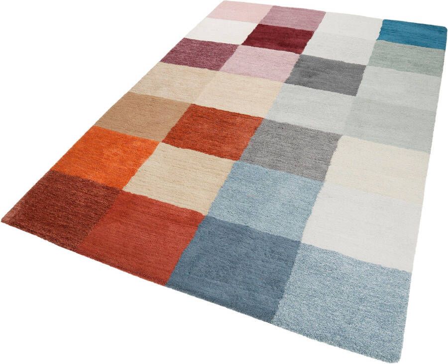 Esprit Vloerkleed Loft ruit Woonkamer multicolour geruit zeer zachte pool dichtgeweven robuust