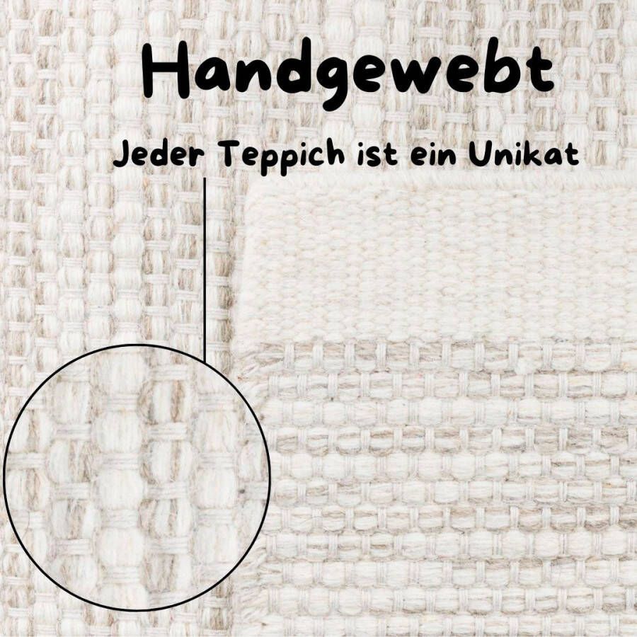 Andas Wollen kleed Woolscape Omkeerbaar tapijt handgeweven kwaliteit gemêleerd 100% wol woonkamer