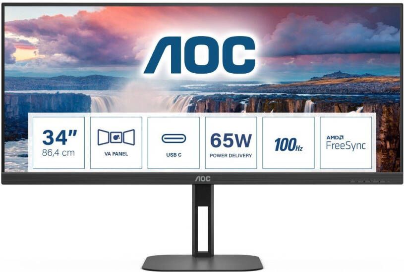 AOC Gaming-monitor U34V5C BK 86 3 cm 34"