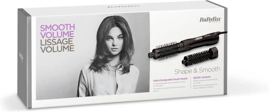 Babyliss Stylingborstel met warme lucht AS82E Shape & Smooth met 2 opzetstukken