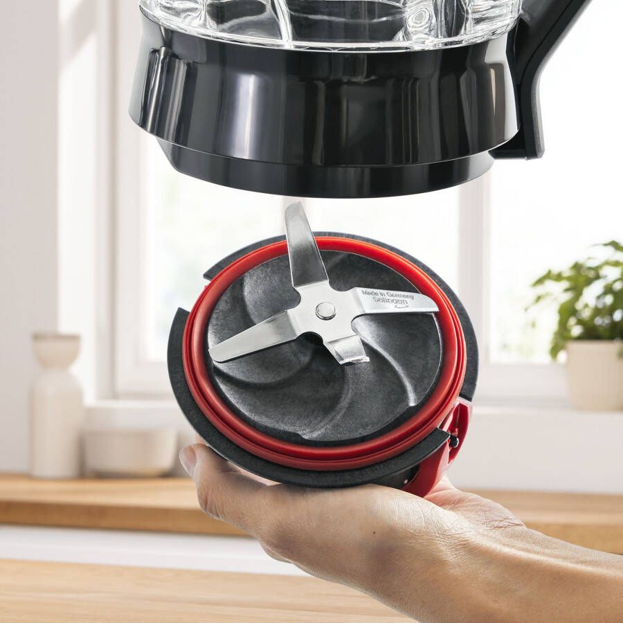 BOSCH Blender MMB6174S VitaPower 30.000 tpm thermosafe glazen pot (1 5 l) inclusief stamper en to-go fles (0 6 l