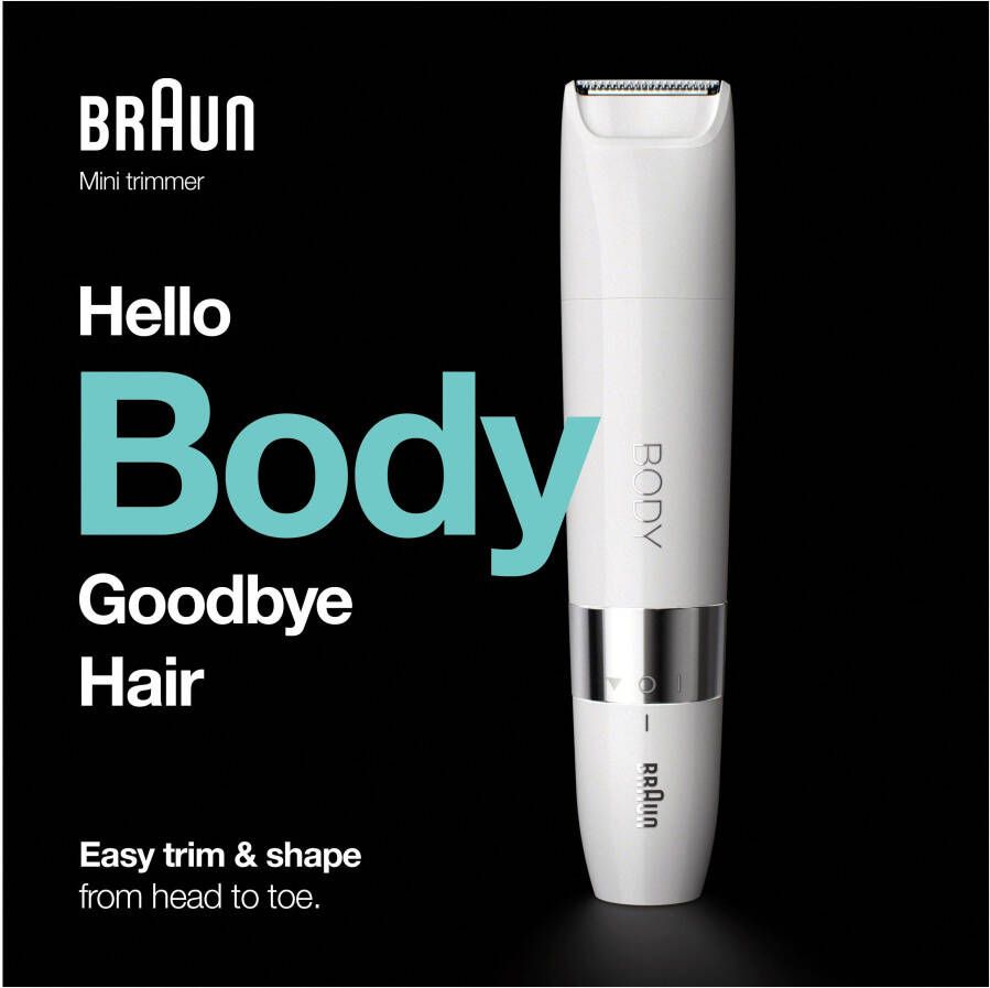 Braun Ladyshave Mini Body-& Bikini-Trimmer BS1000 Miniformaat voor onderweg