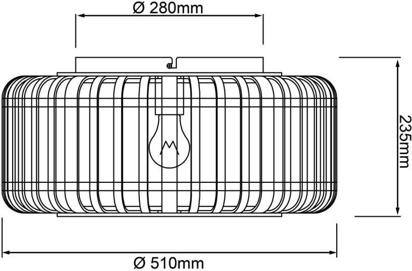 Brilliant Leuchten Plafondlamp Woodrow (1 stuk)