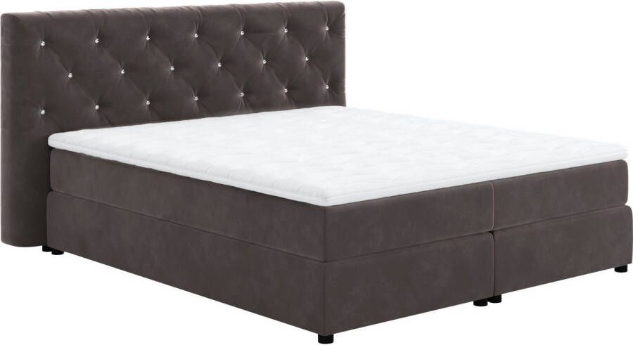 COTTA Boxspring Castlerock met strass-steentjes in het hoofdeinde incl. topper