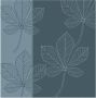 DDDDD Leaves Theedoeken en Keukendoeken Set van 4 Katoen Botanische print 60x 65 cm 50x55 cm Blauw - Thumbnail 3