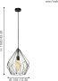 EGLO Hanglamp CARLTON Vintage hanglamp retro hanglamp kleur: zwart fitting: E27 - Thumbnail 5