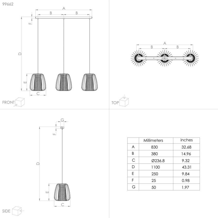 EGLO Hanglamp CURASAO (1 stuk)