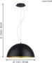 EGLO  Gaetano 1 Hanglamp - E27 - Ø 53 cm - Zwart Goud - Thumbnail 3