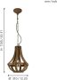 Eglo Vintage Kinross Hanglamp 1 Lichts Bruin E27 - Thumbnail 3
