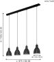 EGLO  Priddy Hanglamp - E27 - 97 5 cm - Zwart Wit - Thumbnail 5