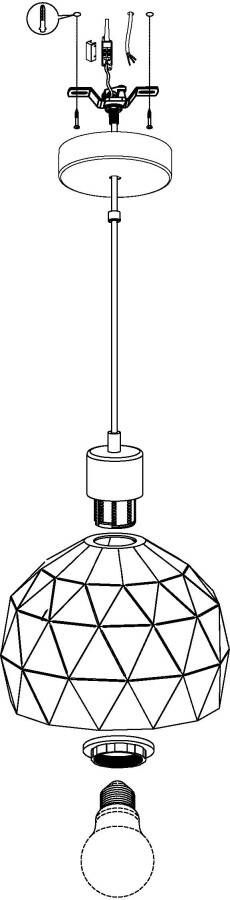 EGLO Hanglamp ROCCAFORTE Hanglamp dimbaar kleurwisseling