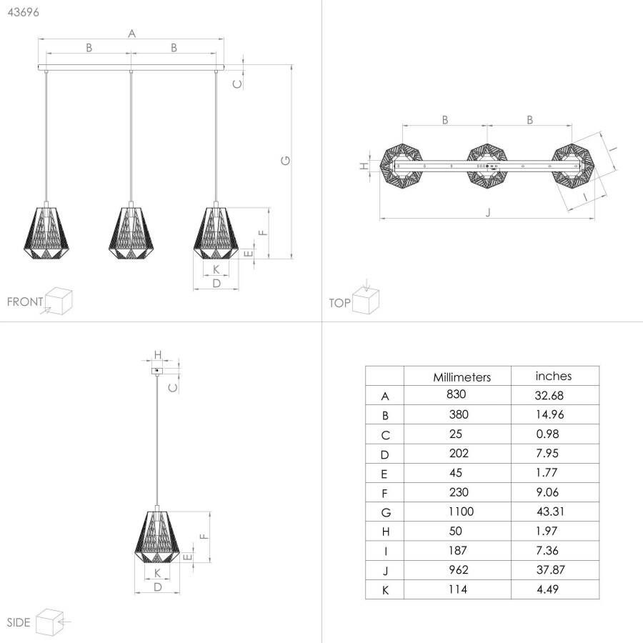 EGLO Hanglamp STYPE Hanglamp in goudkleur van staal excl. E27 40W (1 stuk) - Foto 2
