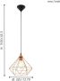 Eglo Vintage Tarbes Hanglamp Draadlamp 1 Lichts Ø325mm. Zwart Koperkleurig - Thumbnail 4