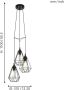 Eglo Vintage Tarbes Hanglamp Draadlamp 3 Lichts Ø310mm. Zwart - Thumbnail 2
