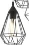 Eglo Vintage Tarbes Hanglamp Draadlamp 3 Lichts Ø310mm. Zwart - Thumbnail 3