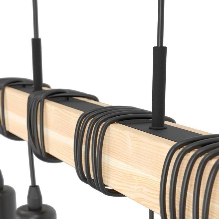 EGLO Hanglamp TOWNSHEND Vintage hanglamp retro lamp industriële stijl zwart bruin (1 stuk)