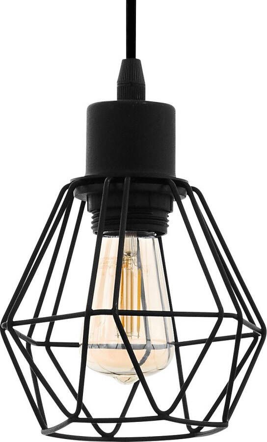 EGLO Hanglamp TOWNSHEND 5 zwart l70 x h110 x b20 cm hanglamp van hout en metaal retro